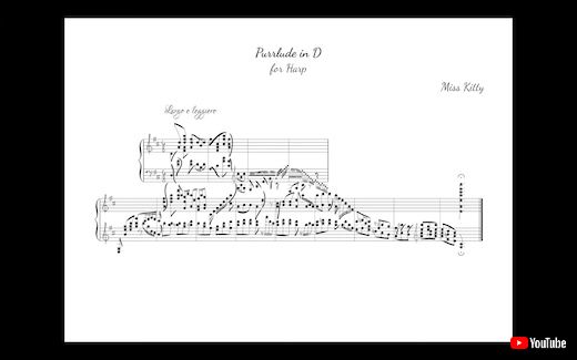 ネコ 譜面 楽譜 ハープ