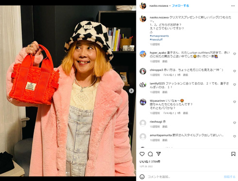 野沢直子Instagram