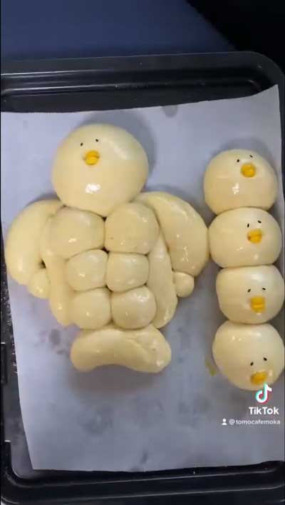 筋肉パン ムキムキ ひよこ マッチョ 手作り テカテカ