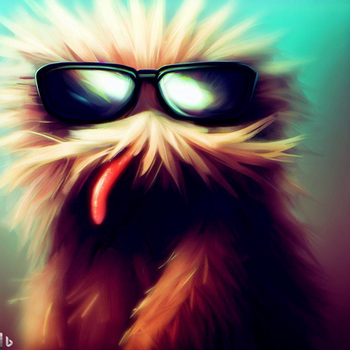 サングラスかけた犬のような生き物