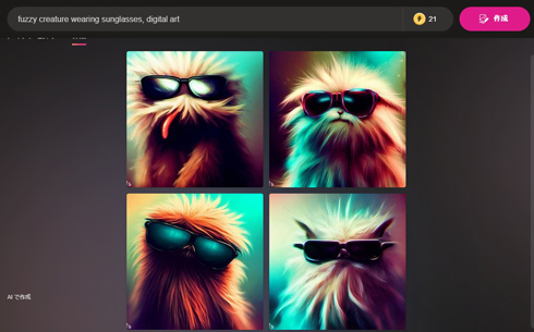 サングラスかけた犬のような生き物4体