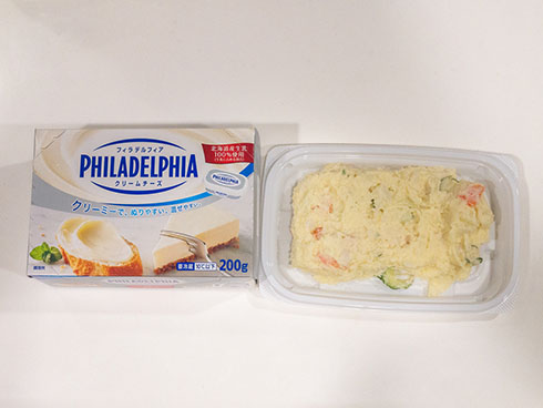 ドンキのポテサラとフィラデルフィア