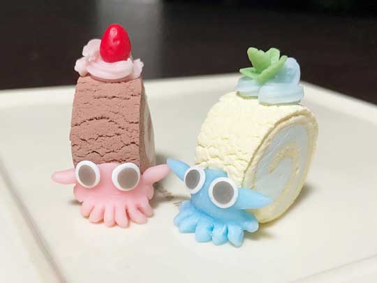 ポケモン フェイクスイーツ 樹脂粘土 ロールケーキ オムナイト