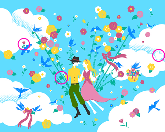 この中に「ハート」が隠れています　見つかると幸せに？　ファンタジーな隠し絵クイズに挑戦しよう【幸せを運ぶ青い鳥篇】