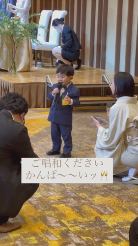 3歳おいっ子による乾杯のあいさつ