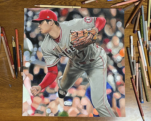 大谷翔平 色鉛筆 絵