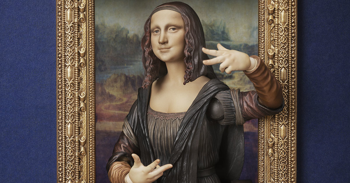 モナ・リザ」を立体化したフィギュア登場 自由にチョケる「モナ