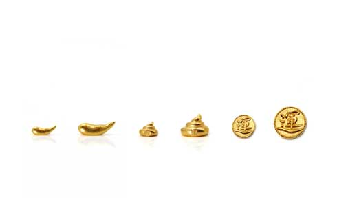 純金の運幸 JUNGOLD バナナ 巻き コイン うんこ