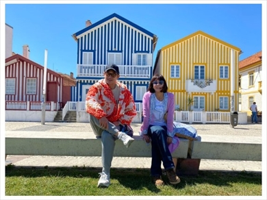 三浦知良と三浦りさ子のポルトガルでの夫婦ショット