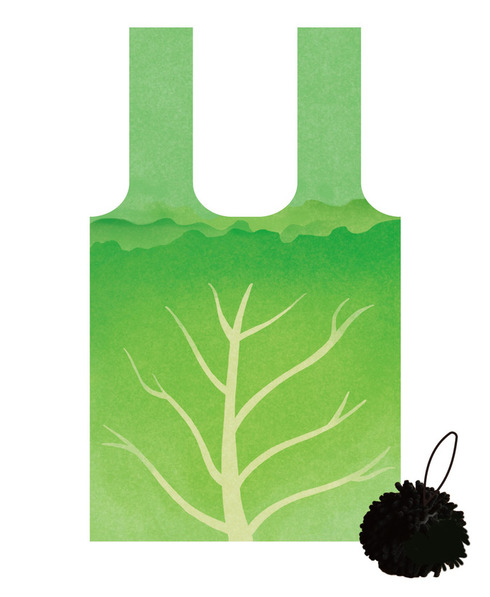 キャベツを食べる ウニのエコバッグ02