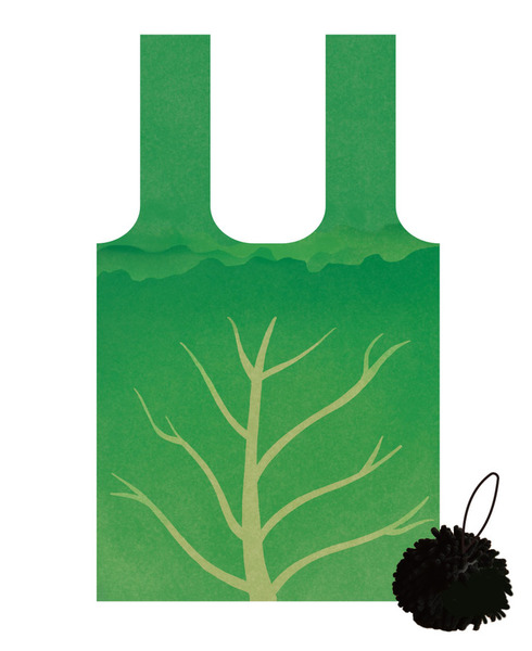 キャベツを食べる ウニのエコバッグ03