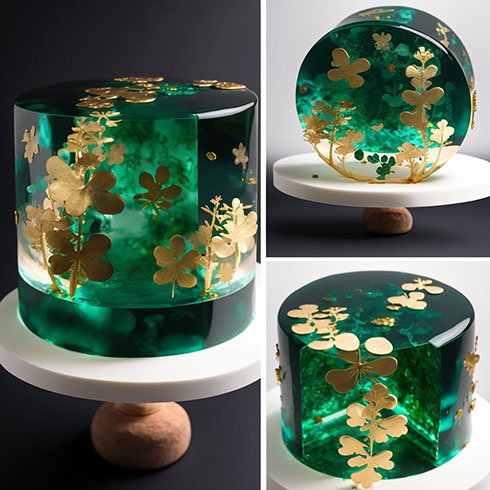 緑色のゼリーケーキの別バリエーション