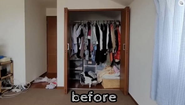 衣類がぎっしり詰め込まれたクローゼットは……