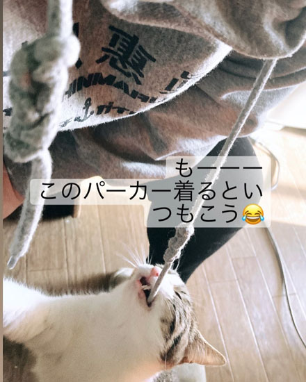 ヒモを離さないツルちゃん