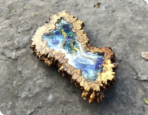 池で泳ぐ鯉のテーブル