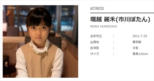 芸能事務所に所属した市川團十郎白猿の長女・堀越麗禾（市川ぼたん）