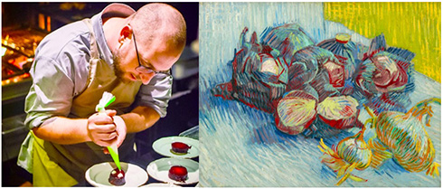 ゴッホ 赤キャベツとタマネギ ニンニク