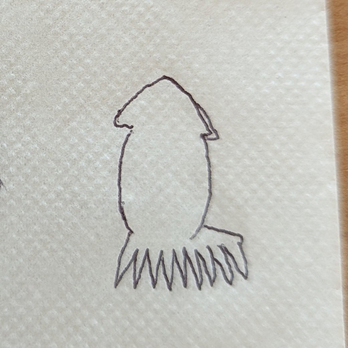 無計画で描かれたイカ