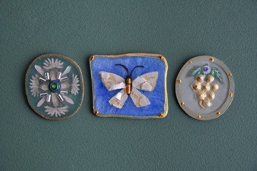 プラ板で作ったチェコガラスボタン