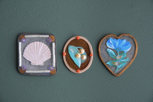 プラ板で作ったチェコガラスボタン