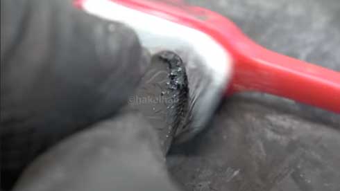 ギザ10 100均 万毛歯ブラシ 磨いてみた 10円玉 ビフォーアフター ピカピカ