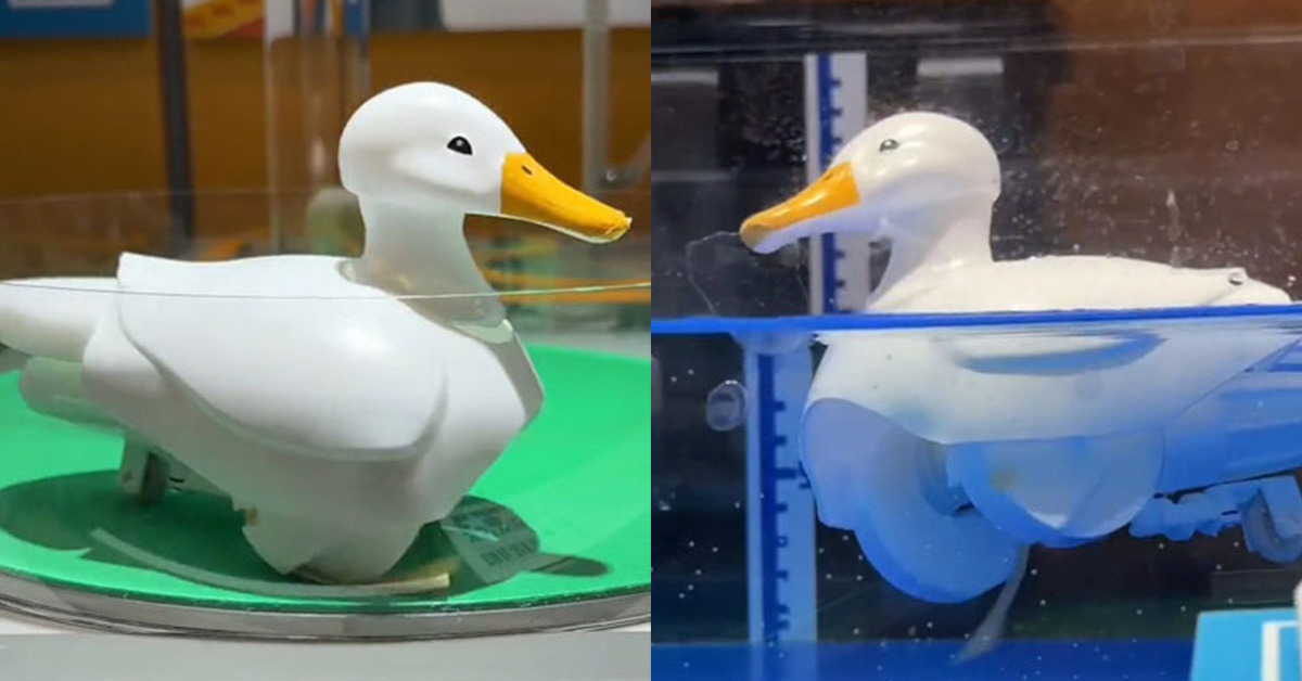タミヤの新製品「歩いて泳ぐアヒル工作セット」に注目 パタパタ