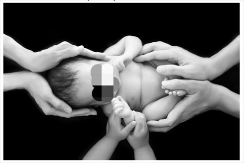 高橋真麻の長男のニューボーンフォト