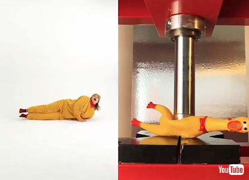 油圧プレス びっくりチキン ダンス