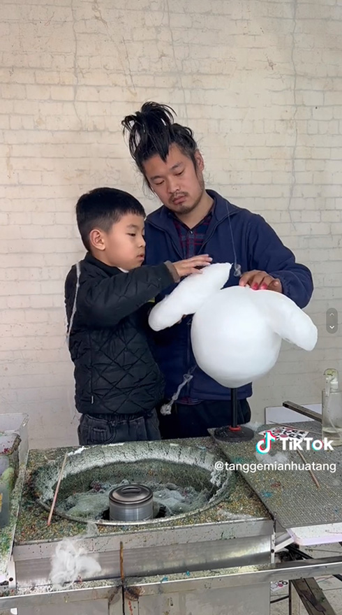 綿菓子 アート お菓子