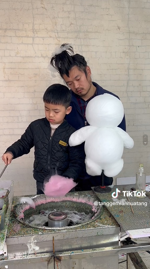 綿菓子 アート お菓子