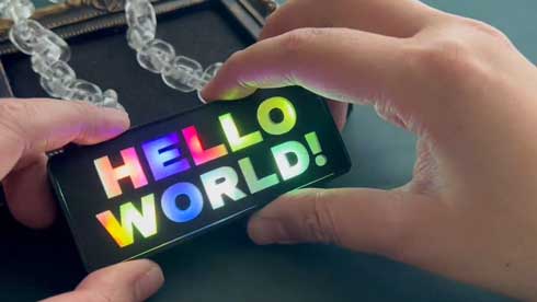 ゲーミングタグ 七色 レインボー 光る 名札 ネームプレート 作者 売り子