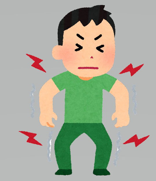 筋肉痛になった人のイラスト