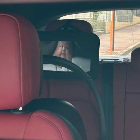 車内ミラー 映る 赤ちゃん チャイルドシート こんなん笑う かわいい
