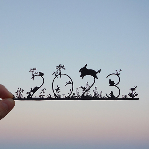 2023年の干支、うさぎがぴょんぴょん