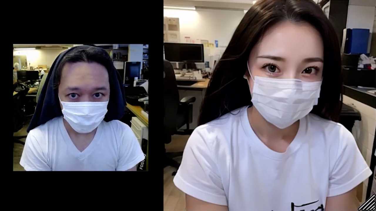 すごい時代がきた　「おっさんの映像をリアルタイムで美女に変換する」AI技術が予想のはるか上行くクオリティー