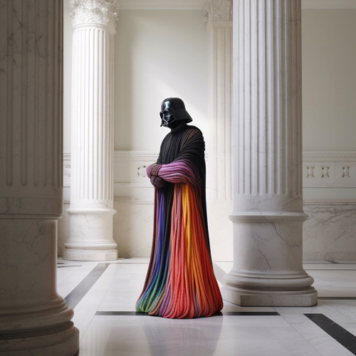 手編みのニットをまとったダース・ベイダー