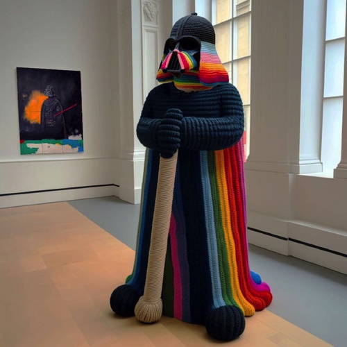 手編みのニットをまとったダース・ベイダー