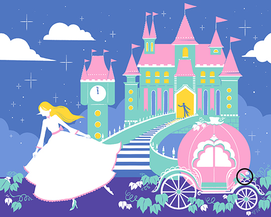 この画像の中に「ガラスの靴」が隠れています　見つけて王子様のもとに届けてあげよう【童話隠し絵クイズ】