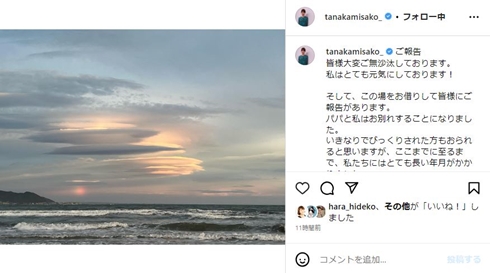 田中美佐子離婚