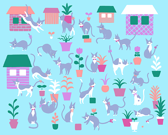 【隠し絵クイズ】「ハートの首輪ついたねこ」はどこ？　ねこだらけの町を探検しよう