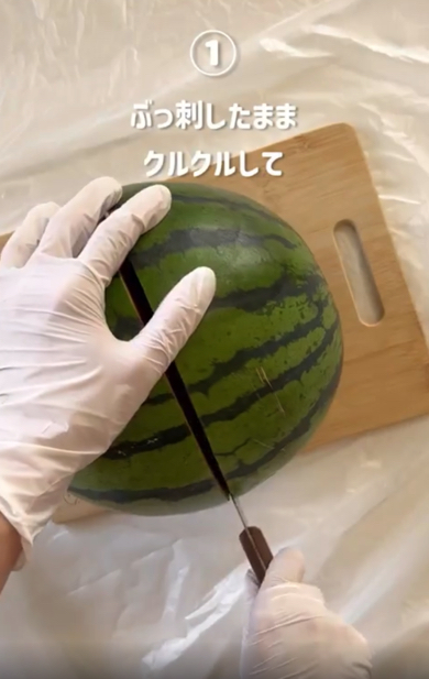 すいかを上手に切り分けるライフハック