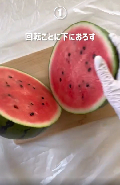 すいかを上手に切り分けるライフハック