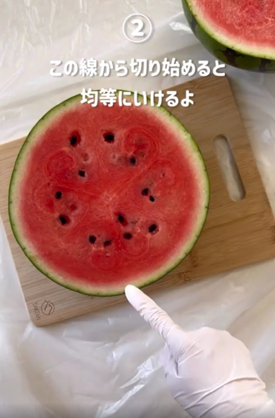 すいかを上手に切り分けるライフハック