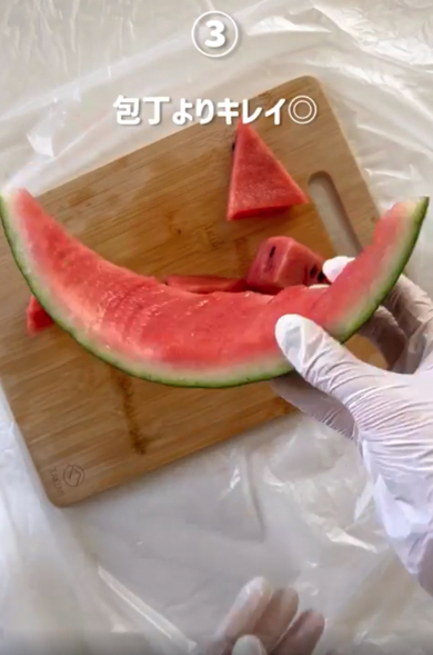 すいかを上手に切り分けるライフハック