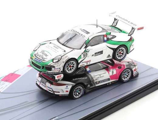 ポルシェ 2台 アクシデント クラッシュ 乗り上げ レース ナバラ サーキット