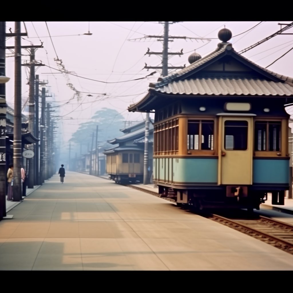 何かがおかしい！　AIが考えた「日本の路面電車」が走る風景に「重くない！？」「アメリカのB級映画の日本」とツッコミ殺到