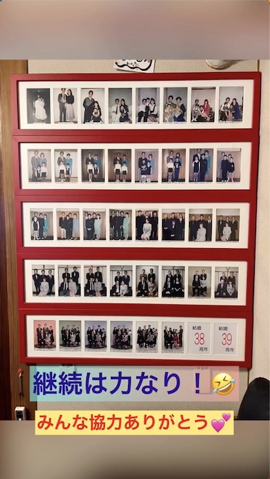 37年分の家族写真の全体画像