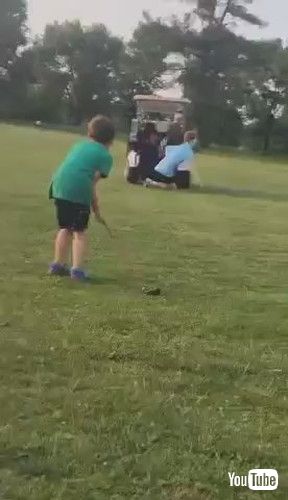 「Little Boy Ends Up Mistakenly Hitting Uncle While Practicing Golf - 1424804」