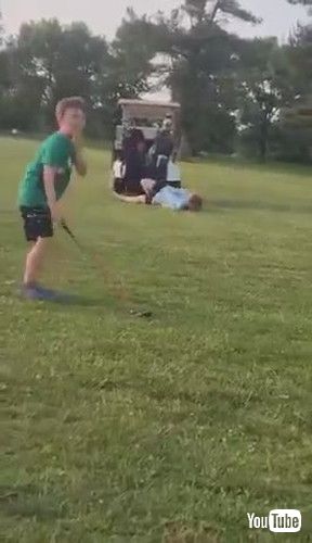「Little Boy Ends Up Mistakenly Hitting Uncle While Practicing Golf - 1424804」