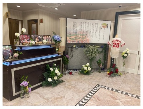 北別府学の葬儀での展示